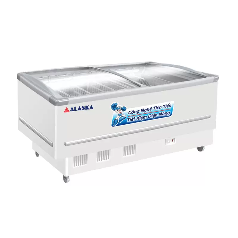 Tủ Đông Kính Cong Alaska KN-400, Tủ Bày Hàng Siêu Thị