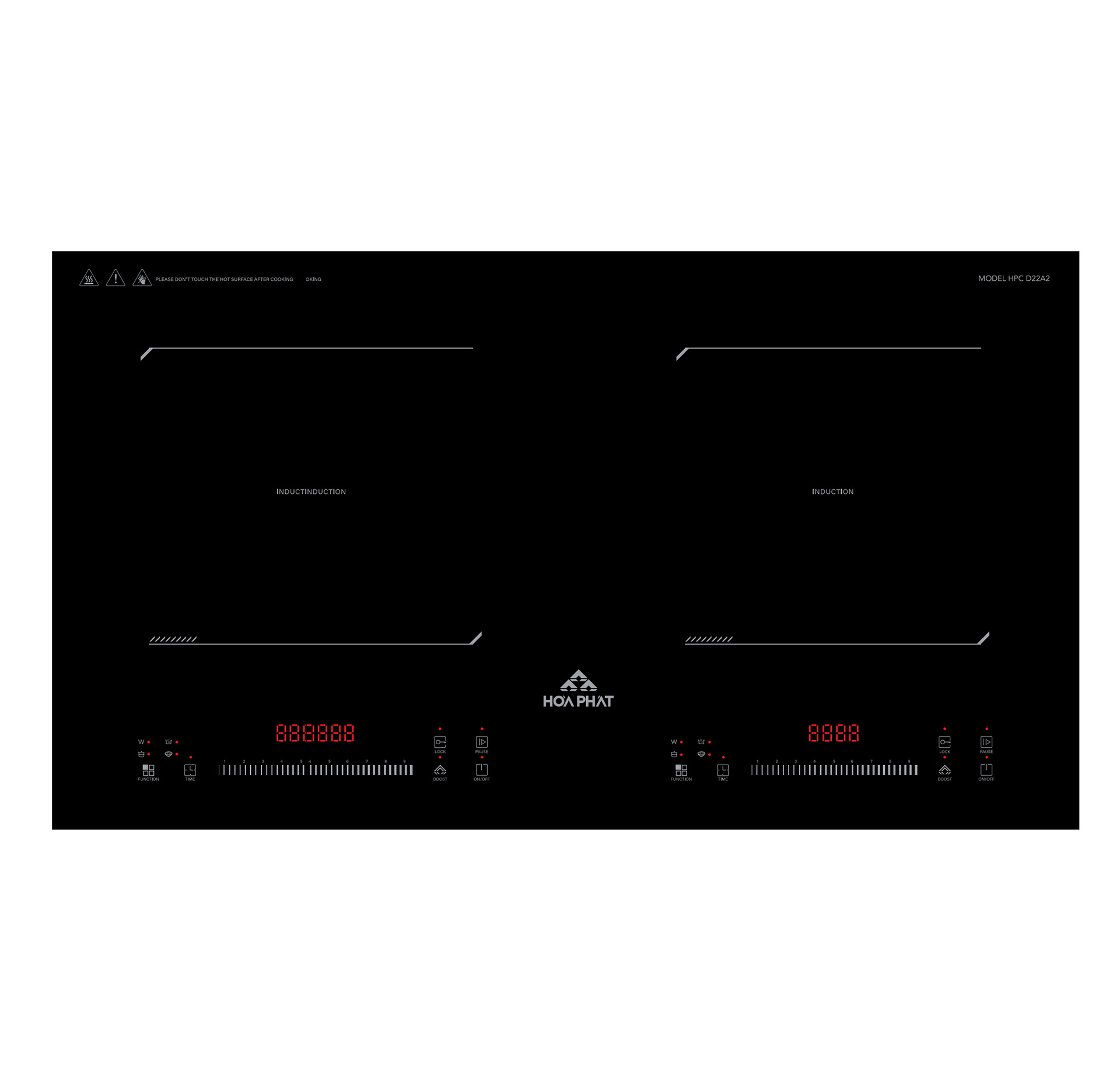 Bếp điện từ đôi Hòa Phát HPC D22A2