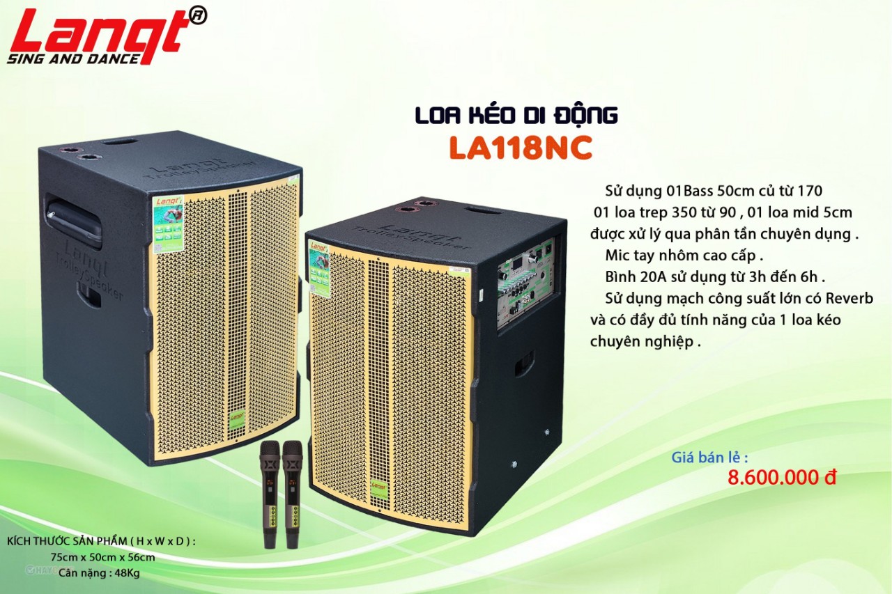 Loa kéo di động bình Lovina KB-118NC