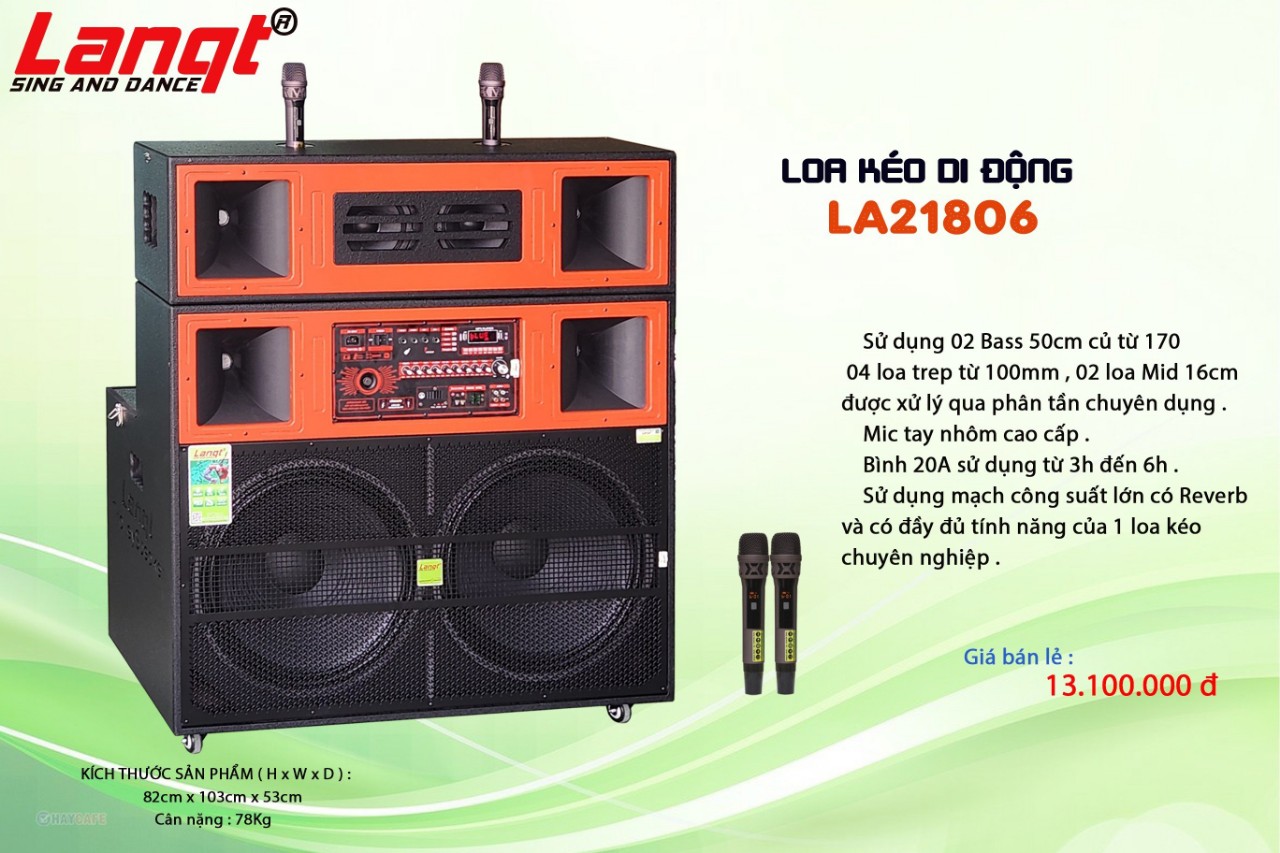 Loa tủ kéo di động Lanqt LA-21806