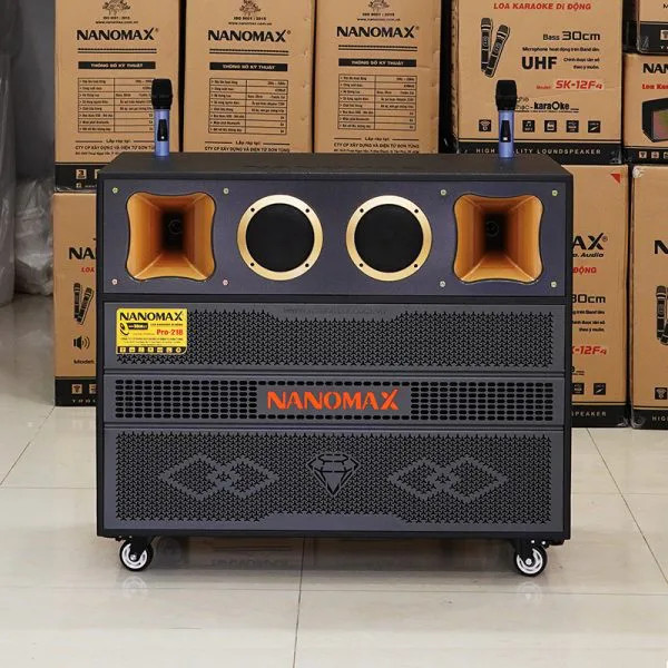 Loa Kéo Bình & Điện Nanomax Pro-218 Bass Đôi 50cm 3000w
