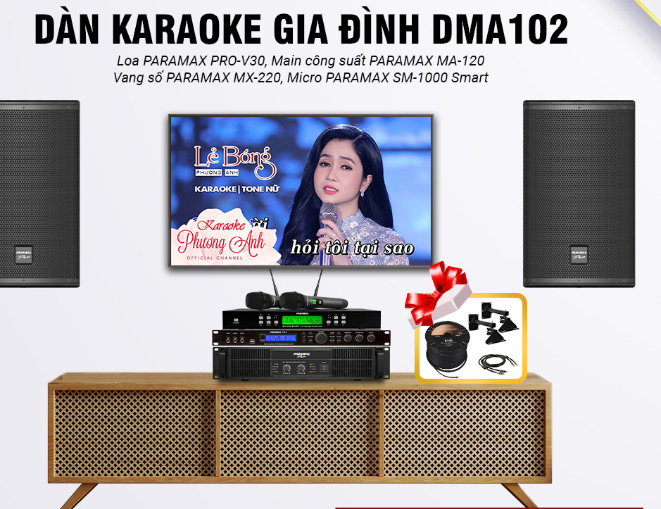 Dàn karaoke gia đình Paramax PRO-V30 +MA-120+MX-220+SM-1000 SMART