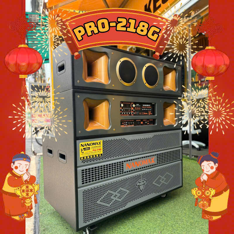 Loa Kéo Công Suất Lớn NANOMAX PRO 218G Bass Đôi 50cm công suất 3000W