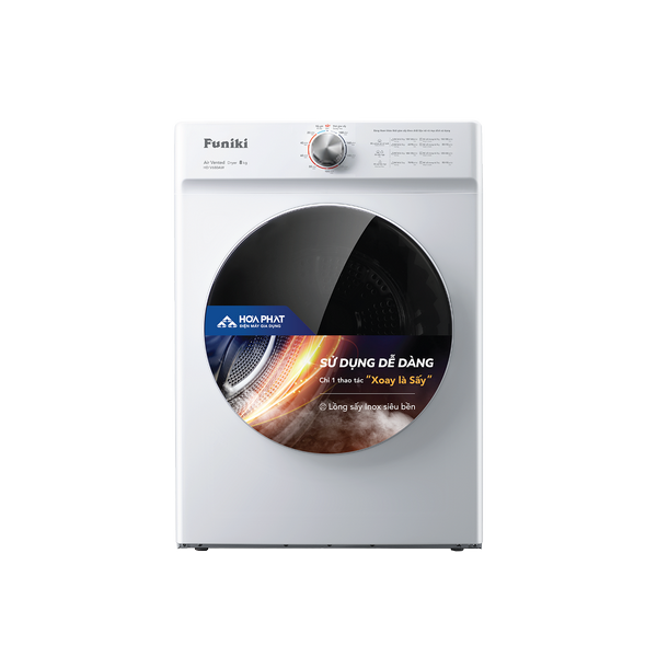 Máy sấy thông hơi Funiki 8 kg HD V680AW