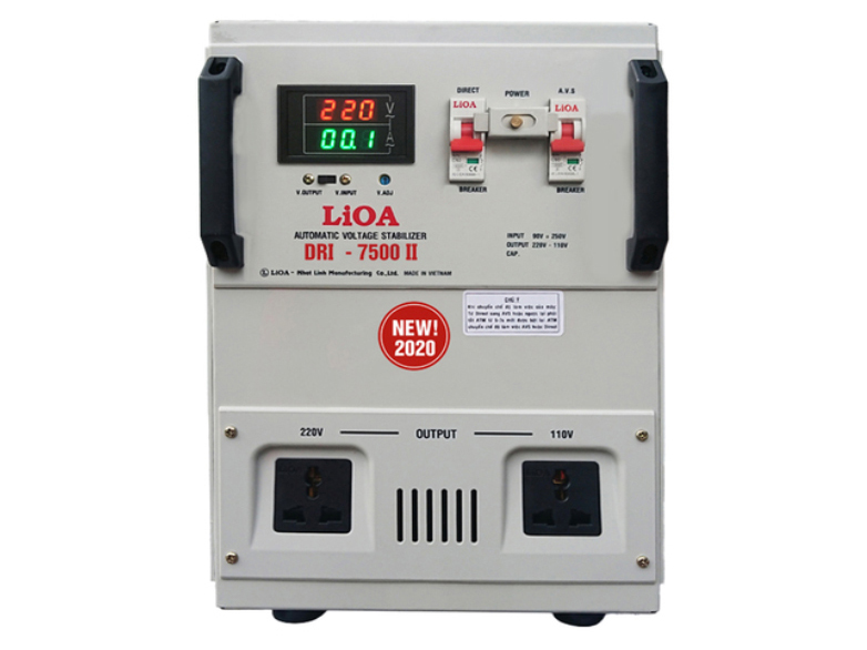 Ổn áp 1 pha Lioa DRII 7500 II (Dải điện áp đầu vào 50V - 250V)